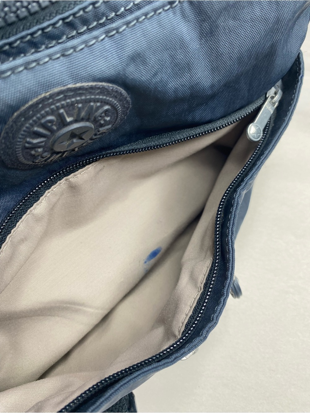 Kipling Angie Nylon Crossbody bag Blue gray Roomy lightweight - Picture 8 of 10